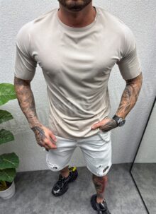 Ανδρικό μπεζ oversize κοντομάνικο T2413-3