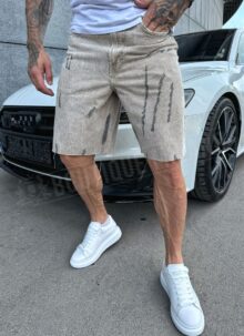 Ανδρικό καφέ κοντό τζιν boyfriend KD01