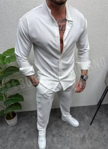 Ανδρικό άσπρο σετ oversize L1468-2