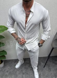 Ανδρικό άσπρο σετ oversize L1468-2