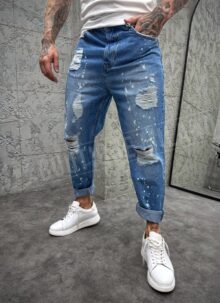 Ανδρικό μπλε τζιν boyfriend A1153