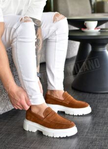 Ανδρικά καφέ παπούτσια O9069-7