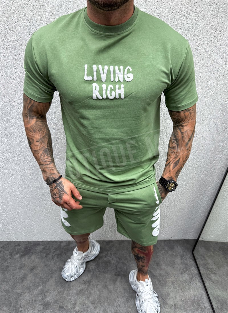 Ανδρικό πράσινο αθλητικό σετ “Living Rich” L444-4