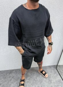 Ανδρικό oversize σετ σε μαύρο χρώμα L36107-1