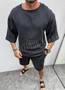 Ανδρικό oversize σετ σε μαύρο χρώμα L36107-1