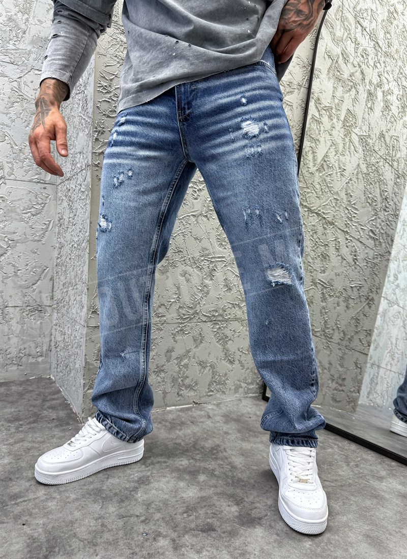 Ανδρικό regular fit τζιν σε μπλε χρώμα A6010-6
