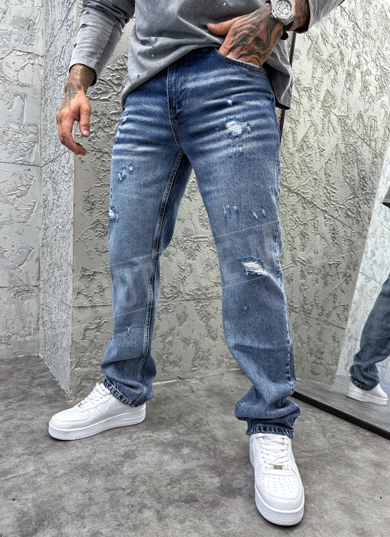 Ανδρικό regular fit τζιν σε μπλε χρώμα A6010-6