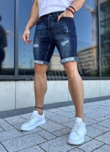 Ανδρικό τζιν παντελόνι με σκισίματα σε μπλε χρώμα KD030-4