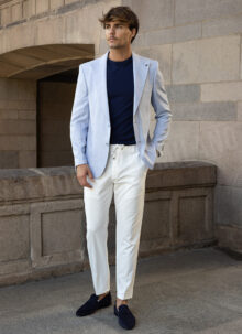 Ανδρικό σακάκι smart-casual σε ανοιχτό γαλάζιο χρώμα M277-10