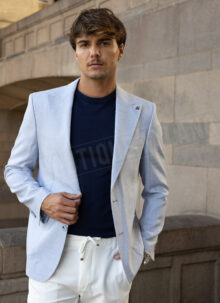 Ανδρικό σακάκι smart-casual σε ανοιχτό γαλάζιο χρώμα M277-10