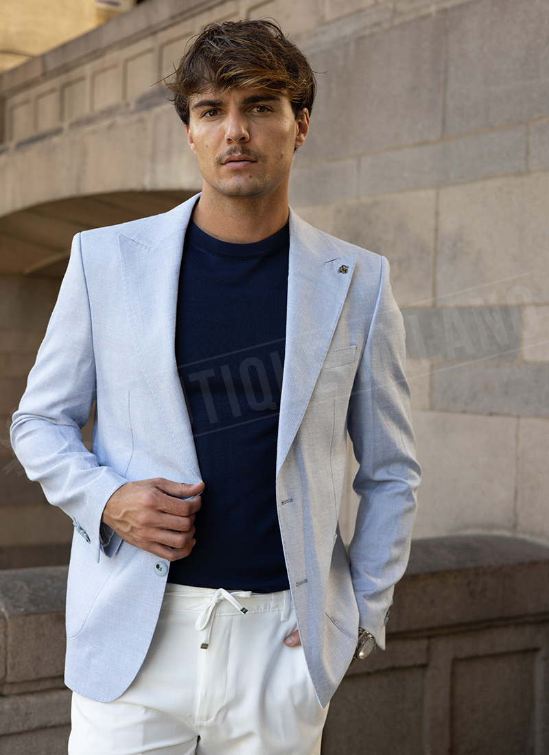 Ανδρικό σακάκι smart-casual σε ανοιχτό γαλάζιο χρώμα M277-10