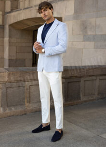 Ανδρικό σακάκι smart-casual σε ανοιχτό γαλάζιο χρώμα M277-10