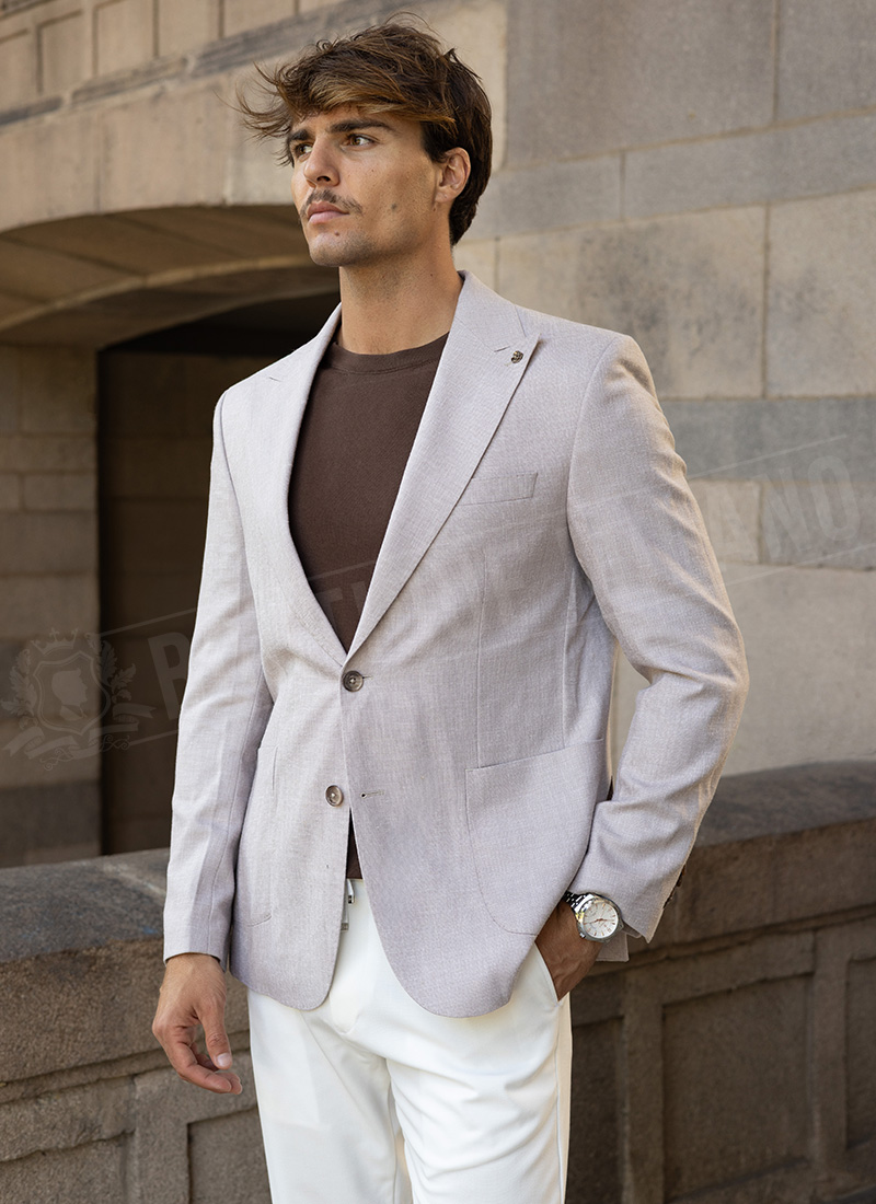 Ανδρικό σακάκι smart-casual σε ανοιχτό καφέ χρώμα M277-08