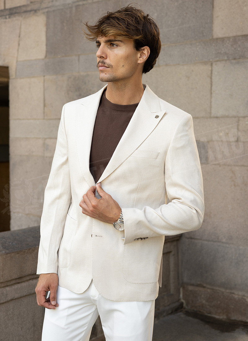 Ανδρικό μπεζ σακάκι smart-casual M277-04