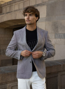 Ανδρικό smart-casual σακάκι σε σκούρο γκρι χρώμα M277-11