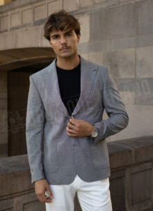 Ανδρικό smart-casual σακάκι σε σκούρο γκρι χρώμα M277-11