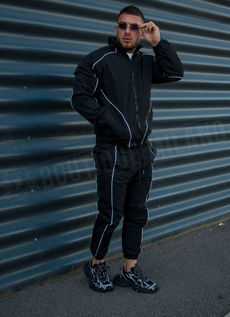 Ανδρικό αθλητικό σετ “PIPING TRACKSUIT” – μαύρο L1511-1