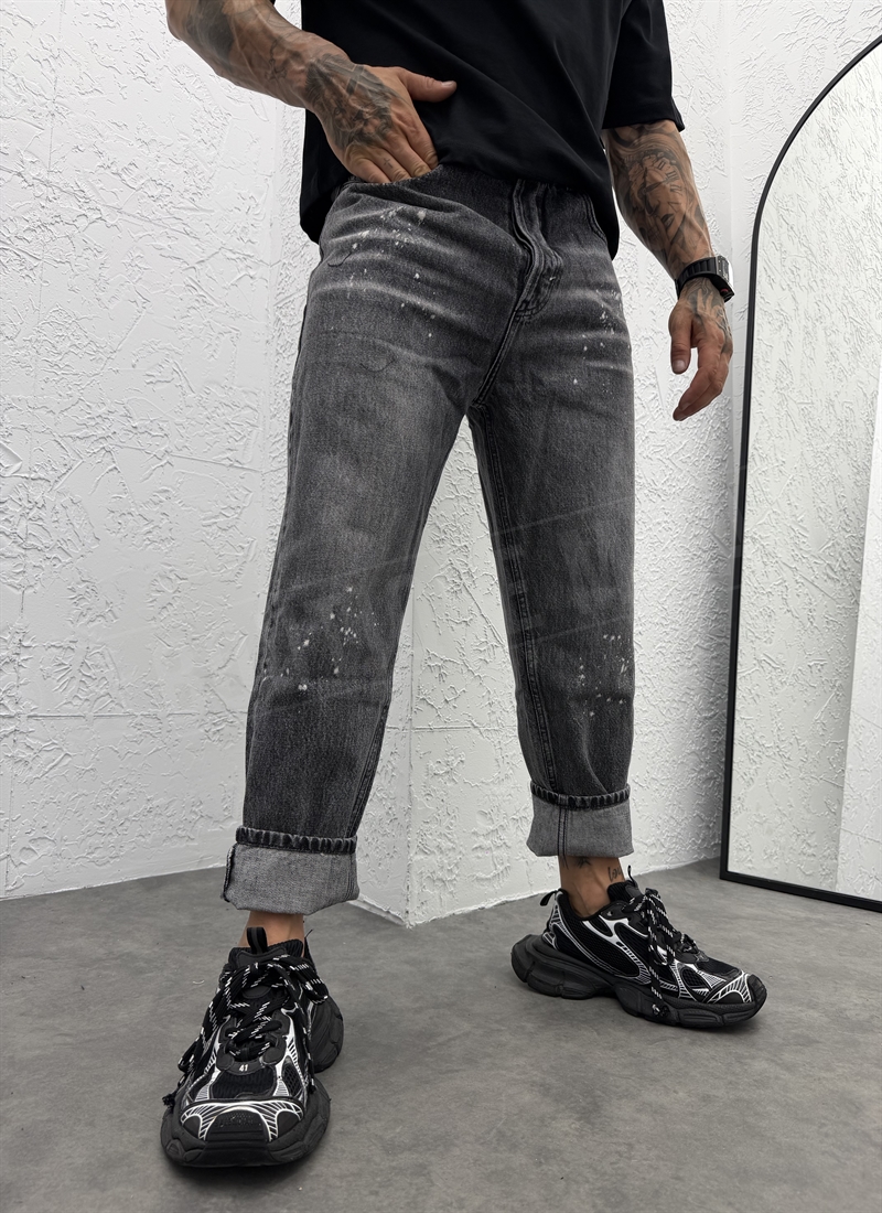 myjki-dynki-v-grafiteno-siv-cvqt-a1821-2 Ανδρικό τζιν «VINTAGE WASH SPLATTER» – Ξεθωριασμένο γκρι γραφίτη A1766